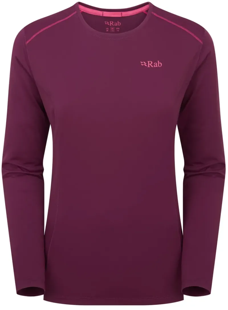 Rab T-Shirts & Baselayers-Womens Force Long Sleeved Tee - Mulberry