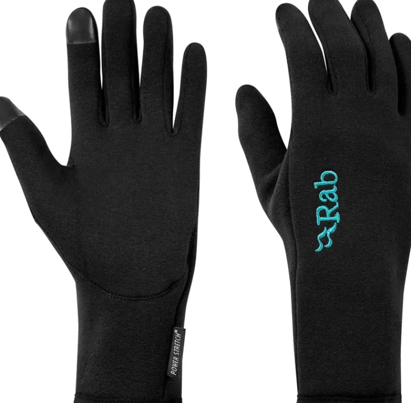 Rab Gloves-Womens Power Stretch Contact Gloves - Black