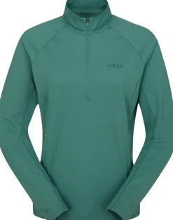 Rab T-Shirts & Baselayers-Womens Sonic Long Sleeved Zip-T - Eucalyptus