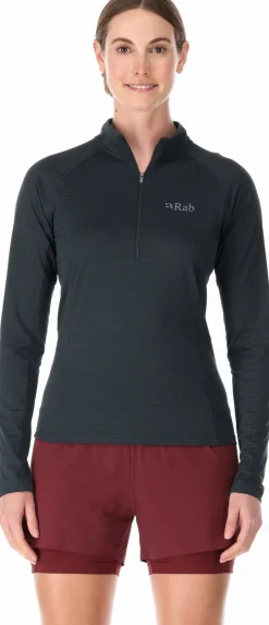 Rab T-Shirts & Baselayers-Womens Sonic Long Sleeved Zip-T - Beluga