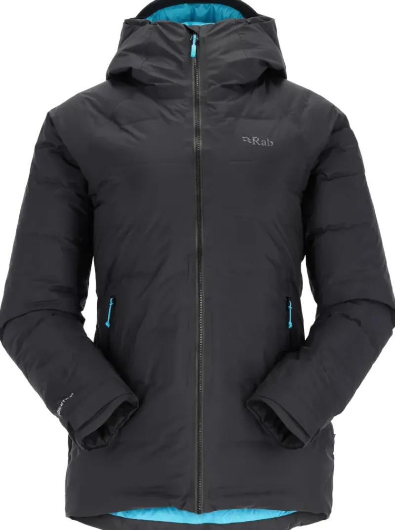 Rab Insulated Jackets-Womens Valiance Jacket - Black - Aquamarine