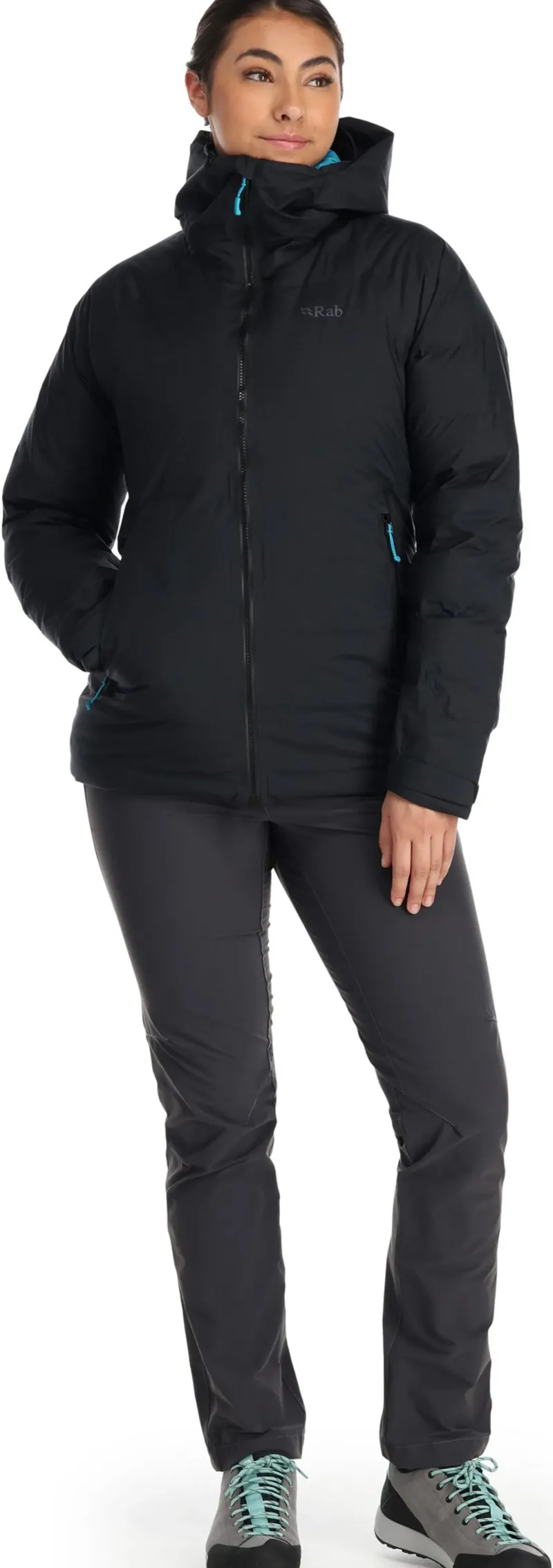 Rab Insulated Jackets-Womens Valiance Jacket - Black - Aquamarine