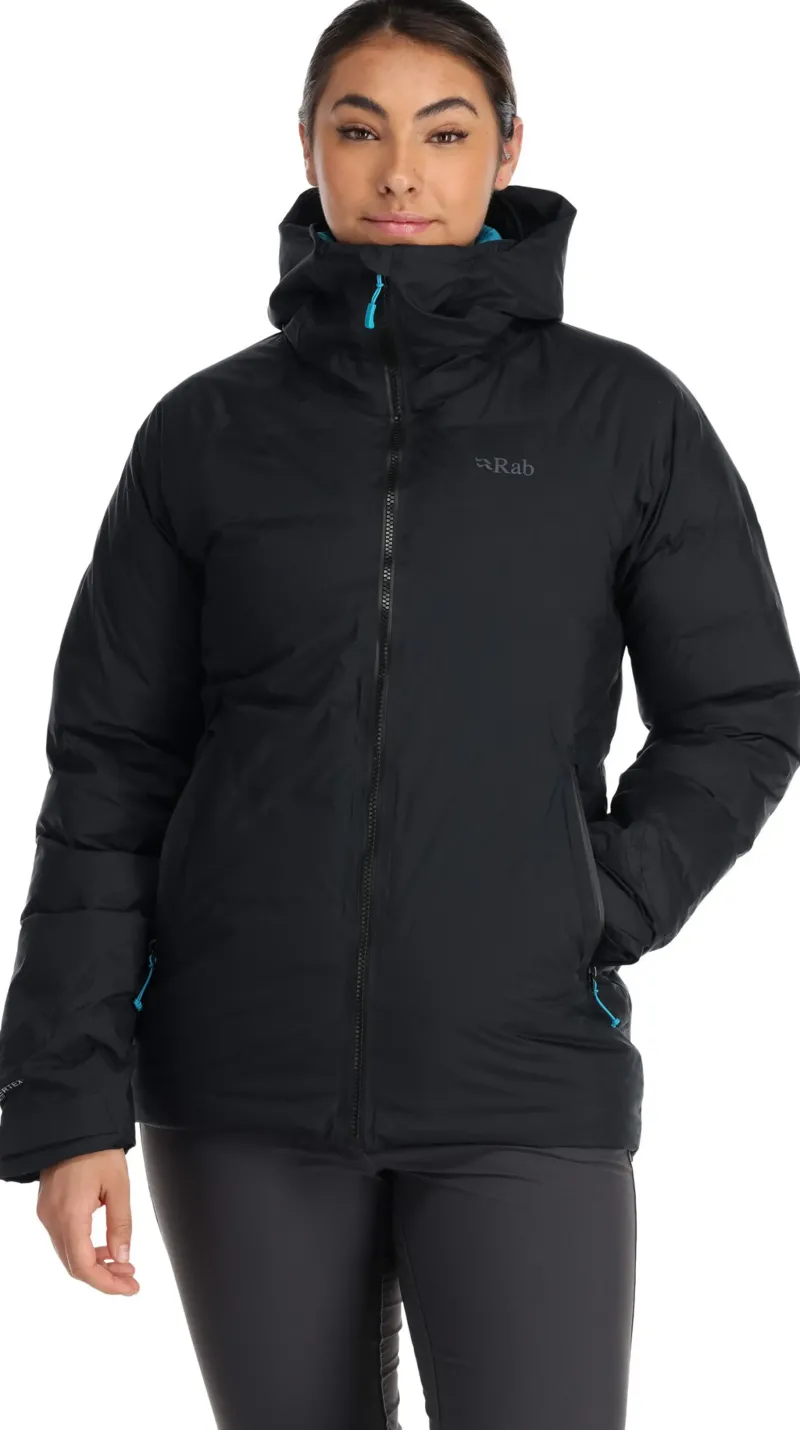 Rab Insulated Jackets-Womens Valiance Jacket - Black - Aquamarine