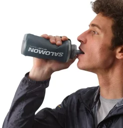 Salomon Water Bottles-Active Handheld Flask - Black-Slate Grey