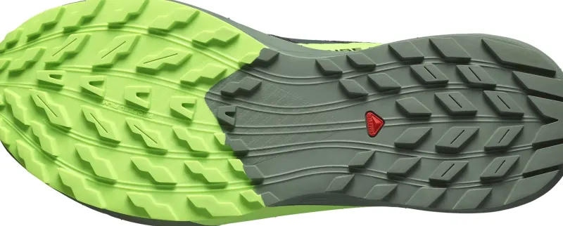 Salomon Hiking Shoes & Boots|Running Shoes-Mens Sense Ride 5 Shoes - Black-Laurel Wreath-Green Gecko
