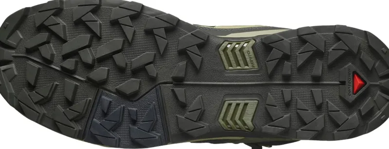 Salomon Hiking Shoes & Boots|Mid Height Boots-Mens X Ultra 5 Mid GTX Shoe - Peat-Gray Green-Blue Nights