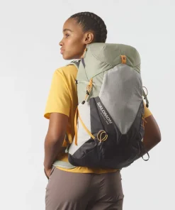 Salomon Day Packs-Womens Aerotrek 28 Rucksack - Seagrass-Silver Cloud-Nine Iron
