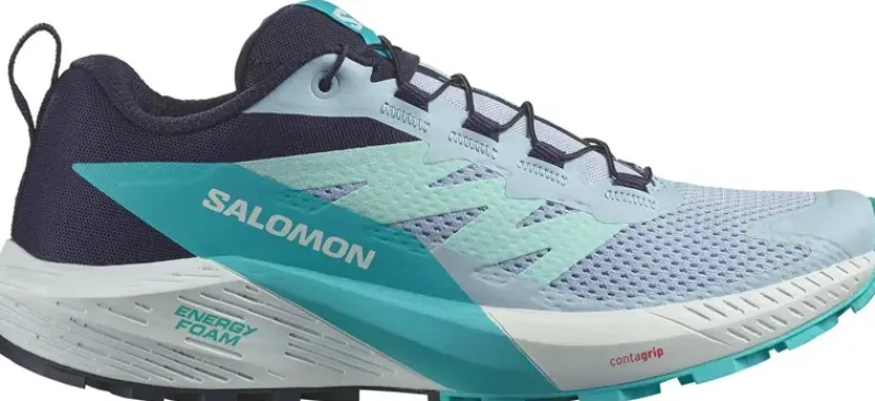 Salomon Hiking Shoes & Boots|Running Shoes-Womens Sense Ride 5 Shoes - Cashmere Blue-Carbon-Peacock Blue