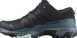 Salomon Walking Shoes-Womens X Ultra 4 GTX Hiking Shoes - Black-Stormy Weather-Opal Blue