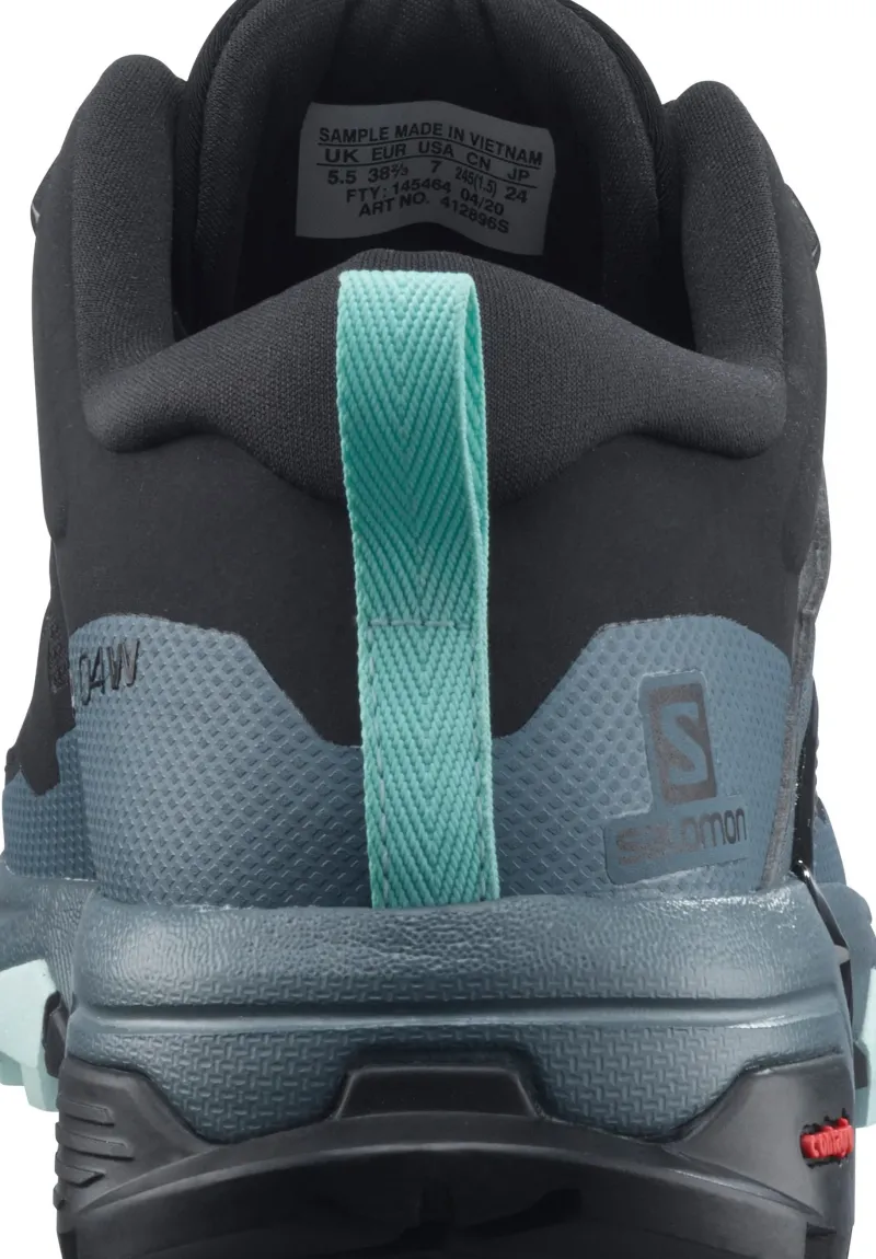 Salomon Walking Shoes-Womens X Ultra 4 GTX Hiking Shoes - Black-Stormy Weather-Opal Blue