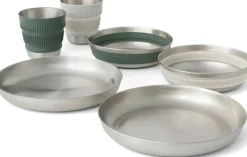 Sea To Summit Plates, Bowls, Cups & Utensils-Detour Stainless Steel Collapsible Dinnerware Set - 2P - 6 Piece