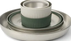 Sea To Summit Plates, Bowls, Cups & Utensils-Detour Stainless Steel Collapsible Dinnerware Set - 2P - 6 Piece