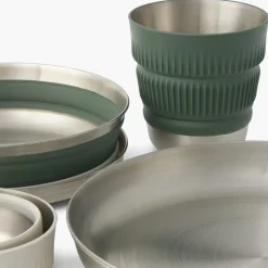 Sea To Summit Plates, Bowls, Cups & Utensils-Detour Stainless Steel Collapsible Dinnerware Set - 2P - 6 Piece