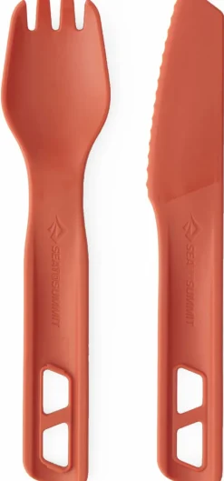 Sea To Summit Plates, Bowls, Cups & Utensils-Passage Cutlery Set - 2 Piece - Spicy Orange