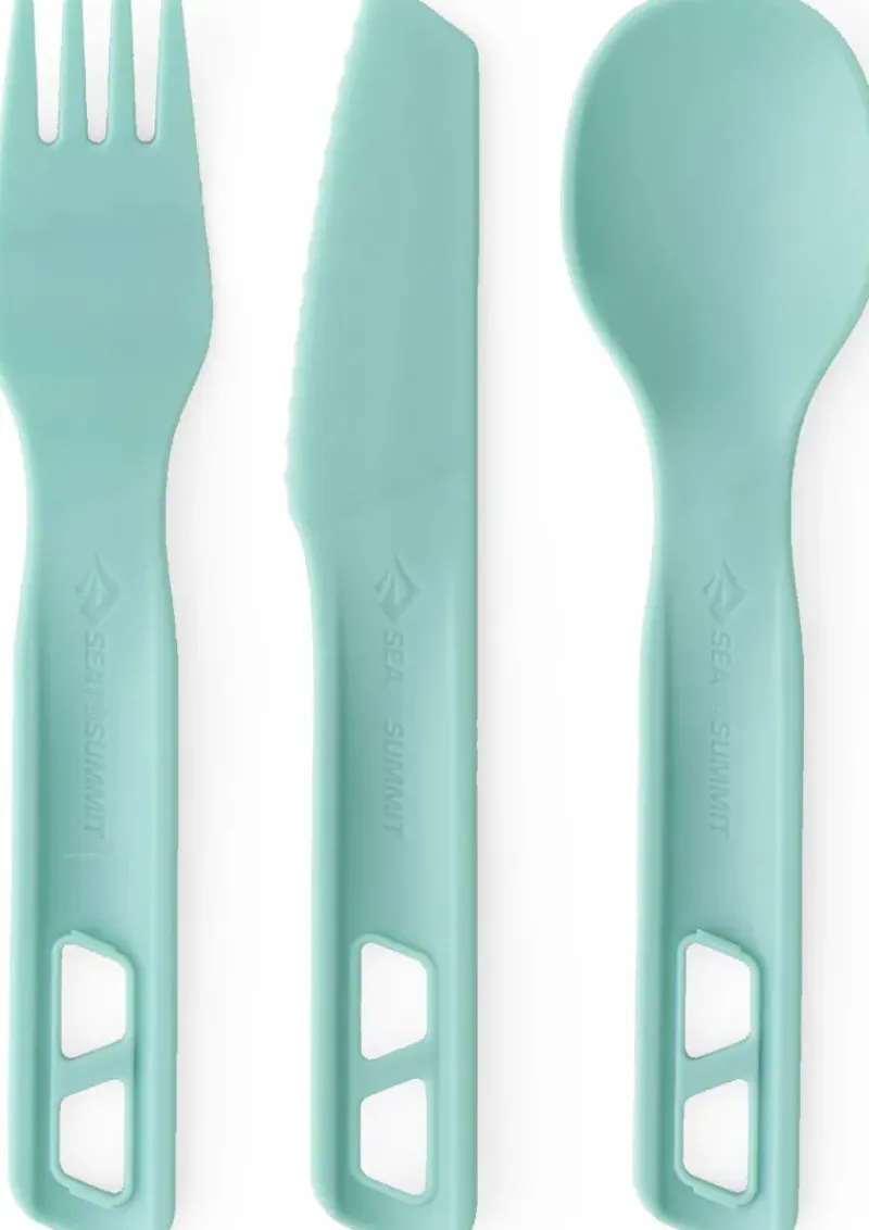 Sea To Summit Plates, Bowls, Cups & Utensils-Passage Cutlery Set - 3 Piece - Aqua Sea
