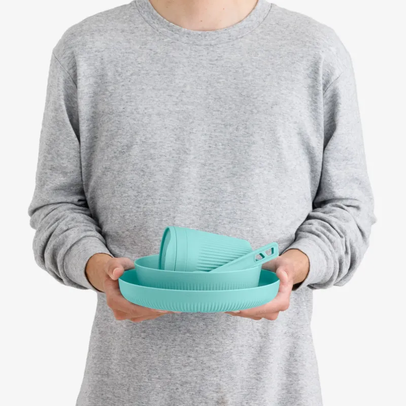 Sea To Summit Plates, Bowls, Cups & Utensils-Passage Dinnerware Set - 1P - 7 Piece - Aqua Sea