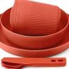 Sea To Summit Plates, Bowls, Cups & Utensils-Passage Dinnerware Set - 1P - 7 Piece - Spicy Orange