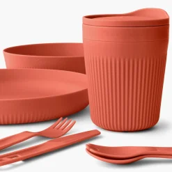 Sea To Summit Plates, Bowls, Cups & Utensils-Passage Dinnerware Set - 1P - 7 Piece - Spicy Orange