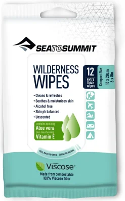 Sea To Summit Toiletries & Personal Hygiene-Wilderness Wipes - 12 Pack Compact