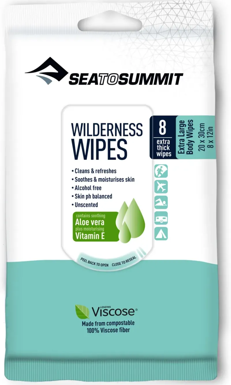 Sea To Summit Toiletries & Personal Hygiene-Wilderness Wipes - 8 Pack XL