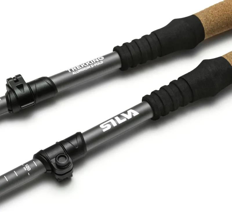 Silva Walking Poles-Trekking Poles Aluminum Z-fold - Grey