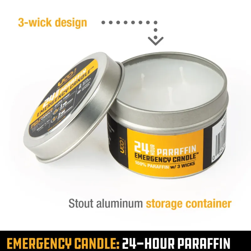 UCO Lights & Lanterns|Lighting-Emergency Candle Lantern Paraffin - 24 Hour