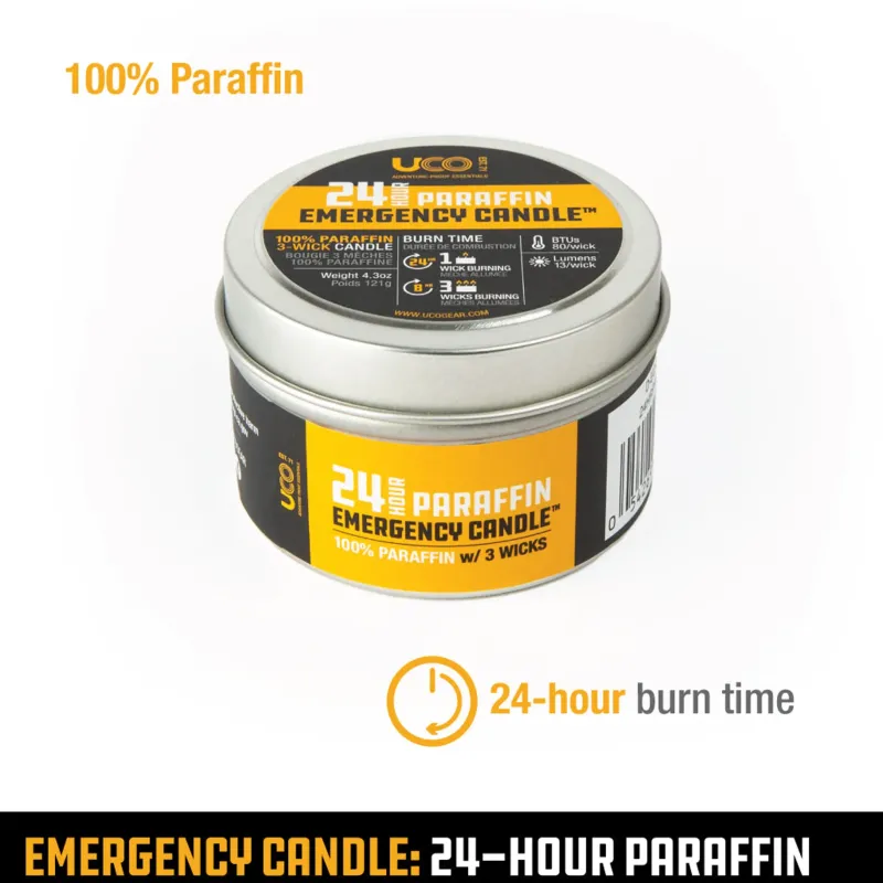 UCO Lights & Lanterns|Lighting-Emergency Candle Lantern Paraffin - 24 Hour