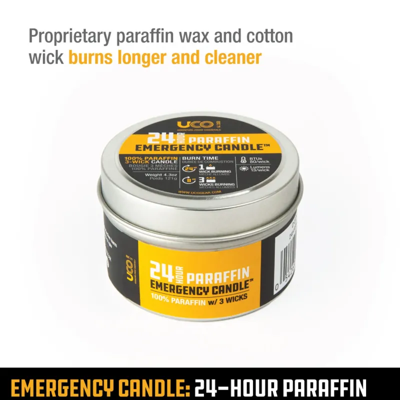 UCO Lights & Lanterns|Lighting-Emergency Candle Lantern Paraffin - 24 Hour
