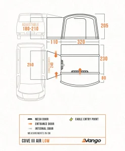 Vango Driveaway Van Awnings-Cove III Air Low DriveAway Awning
