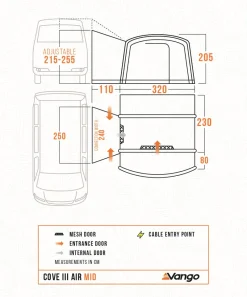 Vango Driveaway Van Awnings-Cove III Air Mid DriveAway Awning