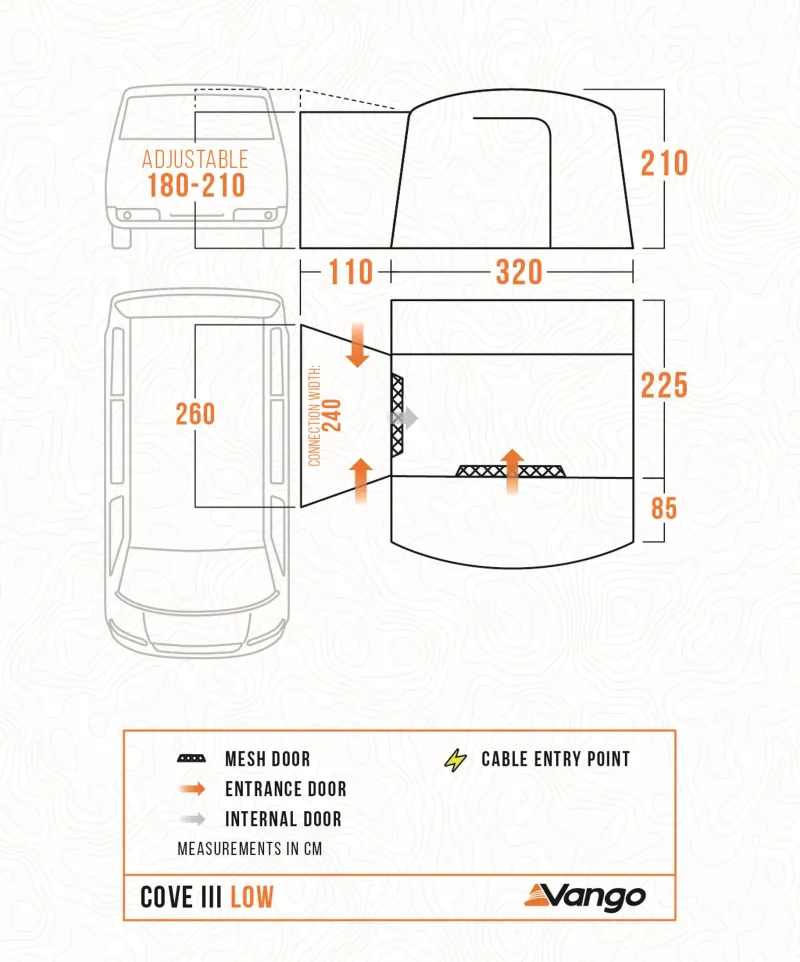 Vango Driveaway Van Awnings-Cove III Low DriveAway Awning