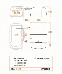 Vango Driveaway Van Awnings-Galli II Low DriveAway Awning