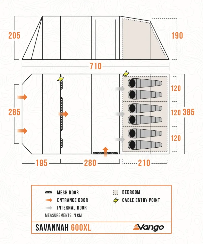 Vango Family & Leisure Tents-Savannah 600XL Tent Package