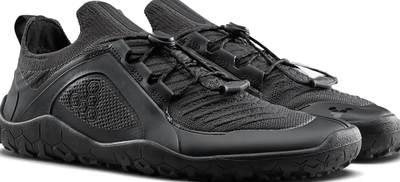 Vivobarefoot Hiking Shoes & Boots|Running Shoes-Mens Primus Trail Knit FG Shoes - Obsidian-Obsidian