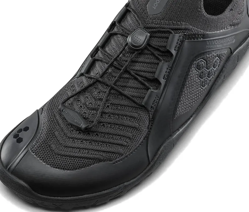 Vivobarefoot Hiking Shoes & Boots|Running Shoes-Mens Primus Trail Knit FG Shoes - Obsidian-Obsidian