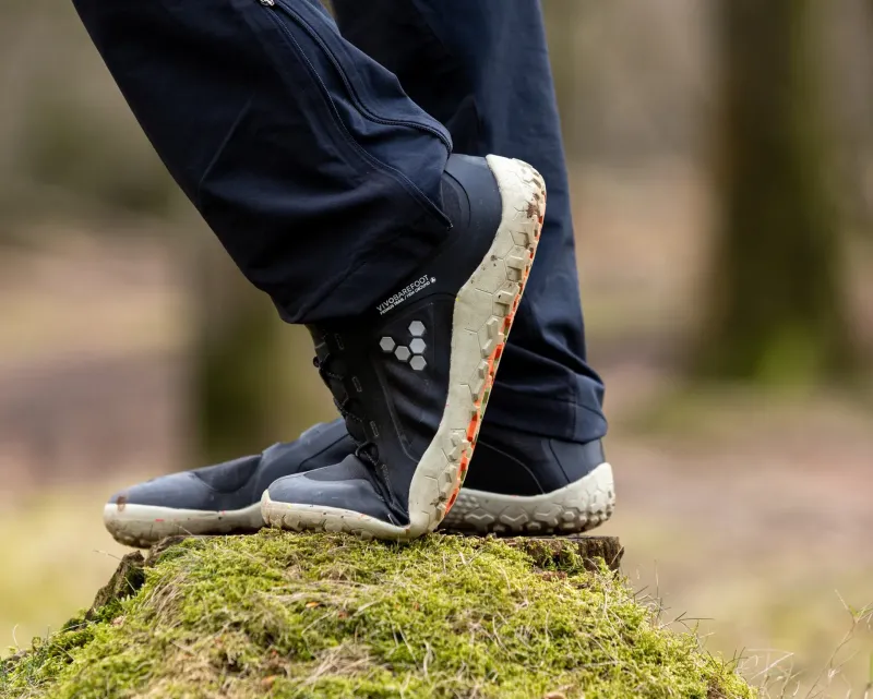 Vivobarefoot Hiking Shoes & Boots|Running Shoes-Mens Primus Trail Knit FG Shoes - Obsidian-Obsidian