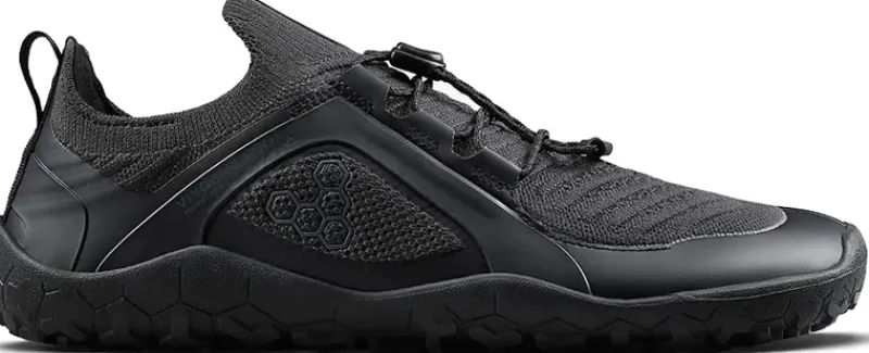 Vivobarefoot Hiking Shoes & Boots|Running Shoes-Womens Primus Trail Knit FG Shoes - Obsidian-Obsidian