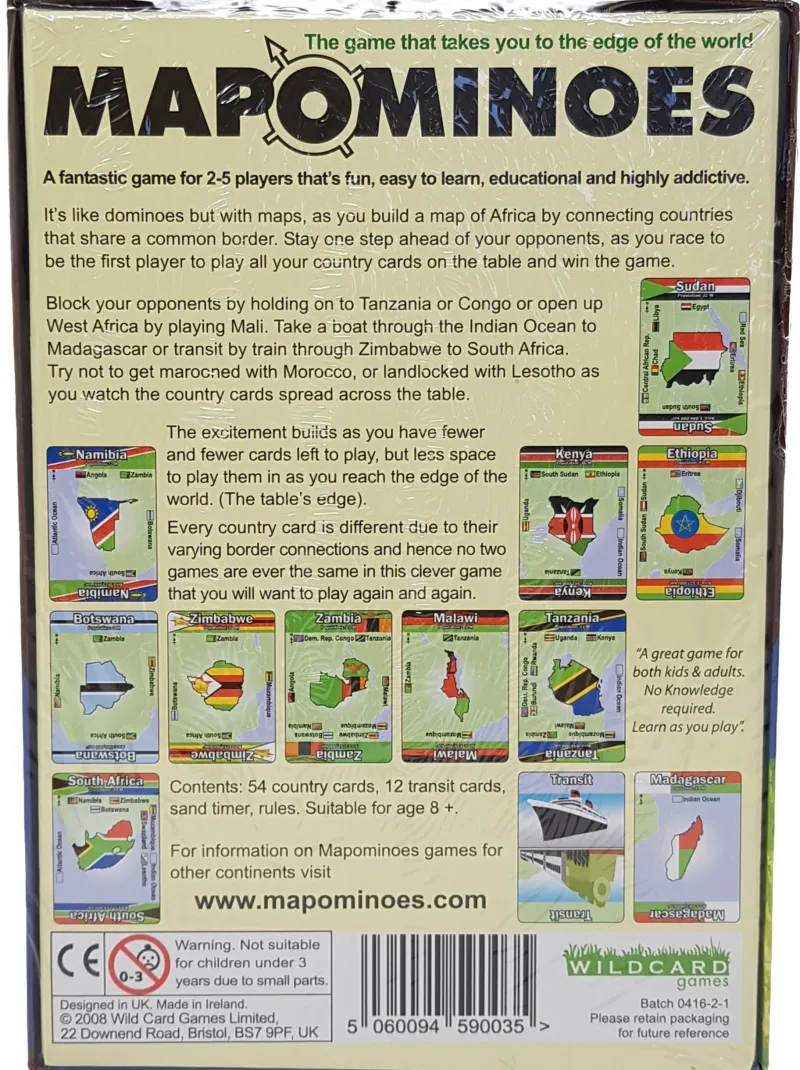 Wildcard Games Games|Travel Accessories-Mapominoes - The Ultimate Geography Game - Africa