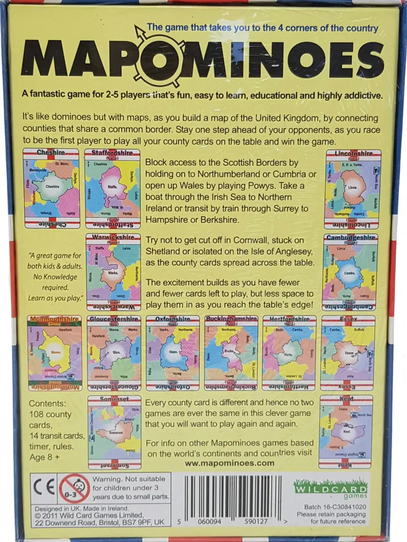 Wildcard Games Games|Travel Accessories-Mapominoes - The Ultimate Geography Game - UK