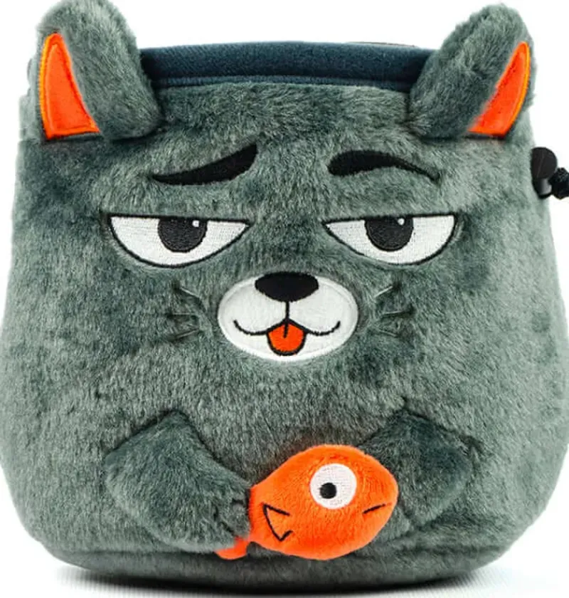 YY Chalk & Chalkbags-Vertical Chalk Bag - Grey Cat