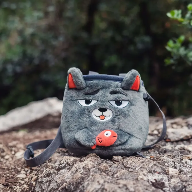YY Chalk & Chalkbags-Vertical Chalk Bag - Grey Cat